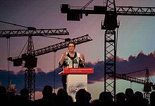 Bundesbauministerin Klara Geywitz beim Gewerkschaftstag der IG BAU in Kassel. - Swen Pf&ouml;rtner/dpa