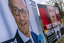 Wahlplakate zur Bundestagswahl 2025. BTW25. // 27.01.2025: Schwäbisch Hall, Baden-Württemberg, Deutschland. *** Election - imago/Arnulf Hettrich