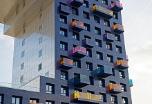 Bunte Balkone an einem Hochhaus - Uwe Anspach/dpa/dpa-tmn
