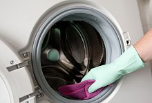 Eine Person reinigt die Gummidichtung einer Waschmaschine - Sonya Schönberger/dpa-tmn