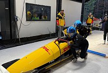 Deutsches Bob-Team testet Olympia-Strecke in Cortina d'Ampezzo - Jasmin Isken/BSD/dpa