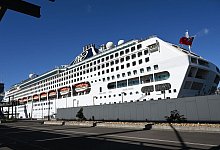 Das Kreuzfahrtschiff Pacific Explorer Cruise liegt im White Bay Cruise Ship Terminal in Sydney. - Dean Lewins/AAP/dpa