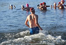 Weihnachtsbaden des Vereins Berliner Seehunde - Paul Zinken/dpa