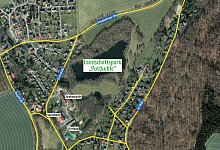 Gel&auml;nde der Pottkuhle in D&ouml;rentrup - Foto: Geobasis NRW / Grafik: Oliver Wendtland