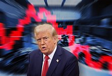 FOTOMONTAGE: Nach den Zollankuendigunegn von US Praesdient Donald TRUMP brechen die Boersen weltweit ein. - picture alliance / SvenSimon