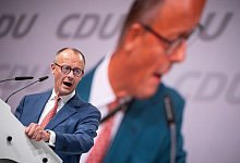 CDU-Chef Friedrich Merz. Der Bundesparteitag der CDU wird estmals seit der Corona-Pandemie wieder in Präsenz abgehalten. - Michael Kappeler/dpa