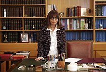 Ekaterini Sakellaropoulou - Foto: Orestis Panagiotou/ANA-MPA Pool/AP/dpa