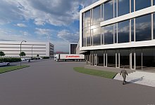 visualisierung-vollautomatische-shuffle-lager - 1 - Visualisierung: Pape Architekten AG