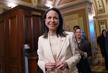 Friedensnobelpreistr&auml;gerin Machado im Wei&szlig;en Haus - Allison Robbert/AP/dpa