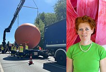 Die Kugel und die Künstlerin - Michael Abromeit/Gabriele Staarmann/Feuerwehr Detmold