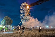 Highfield Festival - Riesenrad brennt - -/spm-gruppe/dpa