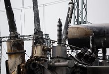 Ukraine-Krieg - Zerstörte Anlage in Umspannwerk - Christoph Soeder/dpa