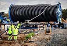 Erster Kabeleinzug bei Suedlink - Focke Strangmann/dpa