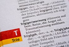 Das Wort „Triggerwarnung“ im Duden - Jens Kalaene/dpa