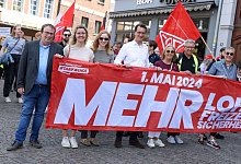 1.-Mai-Demonstrationen 2024 in Aachen - Christoph Reichwein/dpa