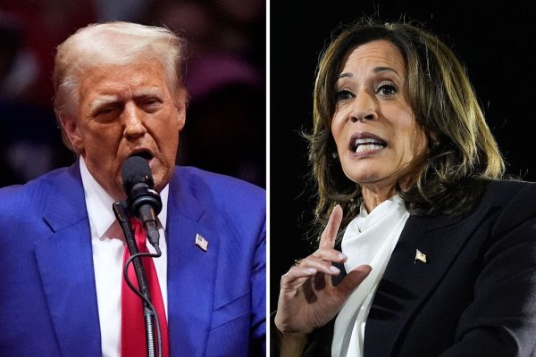 Hoffen auf Erfolg in den «Swing States»: Donald Trump und Kamala Harris. - © VUCCI/MARTIN/AP/dpa