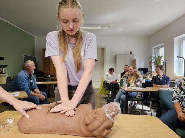 Die Herz-Druck-Massage kann im Erste-Hilfe-Kurs an einem Dummyhund geübt werden. - © Mike Müller/dpa