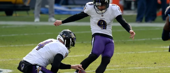 Justin Tucker ist zukünftig nicht mehr für die Baltimore Ravens aktiv. - © Mark Zaleski/AP/dpa