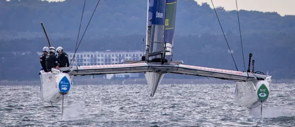 Erstmals in Deutschland: Die internationale Rennserie SailGP. - © Jens Büttner/dpa