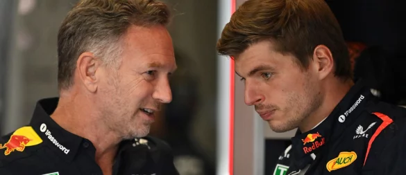 Christian Horner (l) stört sich an den Dauer-Gerüchten um Max Verstappen (r). - © Denes Erdos/AP/dpa