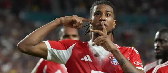 Bayern Münchens Michael Olise hat das erste Tor in der neuen Bundesligasaison erzielt. (Archivbild) - © Rebecca Blackwell/AP/dpa