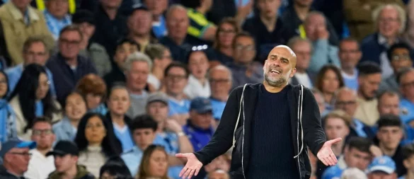Pep Guardiola sorgt mit Aussagen zu seiner Zukunft bei Manchester City für Wirbel. - © Dave Thompson/AP/dpa