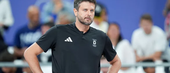 Darf einen Sieg bejubeln: Bundestrainer Michal Winiarski. - © Marcus Brandt/dpa