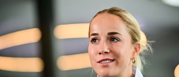 Sieht die Zukunft positiv: DFB-Kapitänin Giulia Gwinn. - © Sebastian Christoph Gollnow/dpa