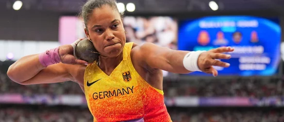 Kugelstoß-Olympiasiegerin Yemisi Ogunleye belegte bei der Team-EM in Madrid den zweiten Platz. - © Michael Kappeler/dpa