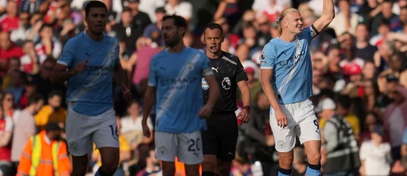 Erling Haaland erzielte das Siegtor für Manchester City. - © Kin Cheung/AP/dpa
