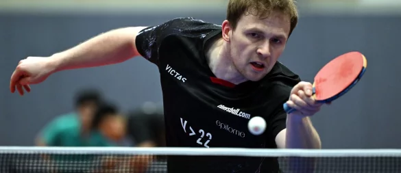 Im Grand-Smash-Halbfinale: Der deutsche Tischtennis-Profi Benedikt Duda. - © Federico Gambarini/dpa