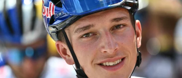 Der deutsche Radprofi Florian Lipowitz. - © Marco Bertorello/AFP/dpa