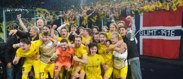 Das Überraschungsteam in der Europa League: Der FK Bodö/Glimt. - © Antonio Balasco/LiveMedia-IPA/ZUMA Press Wire/dpa