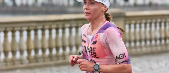 Neue Europameisterin: Laura Philipp beim Ironman in Hamburg. - © Georg Wendt/dpa