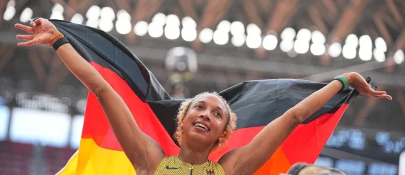 Wurde 2021 in Tokio Olympiasiegerin: Malaika Mihambo. (Archivbild) - © Michael Kappeler/dpa
