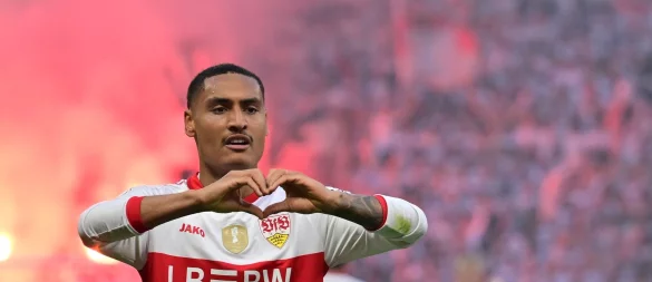 Herzchen zum Abschied? Enzo Millot wird den VfB Stuttgart wohl verlassen. - © Sebastian Gollnow/dpa
