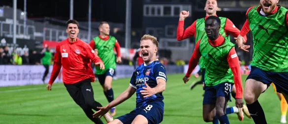 Leonardo Scienza ist in der Relegation Heidenheims Matchwinner. - © Silas Schüller/DEFODI Images/dpa