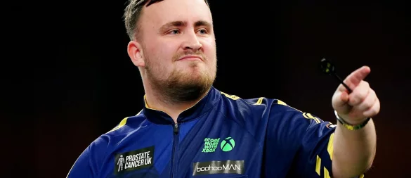 Dominiert weiter auf der Tour: Weltmeister Luke Littler. - © Zac Goodwin/PA Wire/dpa