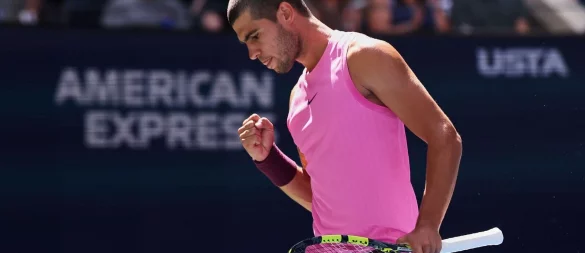 Carlos Alcaraz steht im Viertelfinale der US Open. - © Heather Khalifa/FR172147 AP/dpa