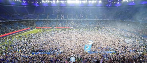 HSV-Fans stürmen nach dem Spiel den Rasen - dabei kam es auch zu Verletzungen. - © Marcus Brandt/dpa