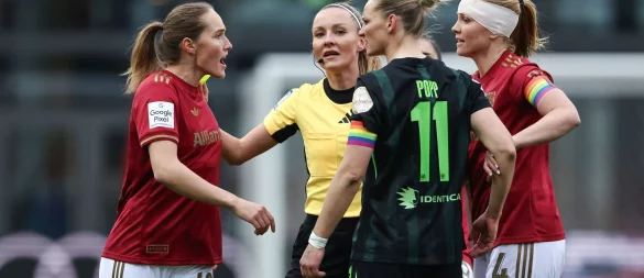 Spitzenschiedsrichterin Fabienne Michel (Mitte): keine technischen Hilfsmittel in der Bundesliga. - © Daniel Löb/dpa