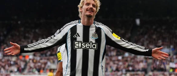 Nick Woltemade freut sich über sein erstes Tor für Newcastle. - © Owen Humphreys/PA Wire/dpa