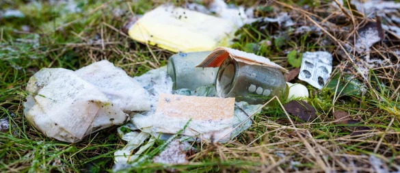 Müll im Wald schadet der Natur und gefährdet Tiere sowie Pflanzen. Wer den Wald besucht, sollte Abfälle deshalb immer wieder mitnehmen und sachgerecht entsorgen. - © Philipp Schulze/dpa