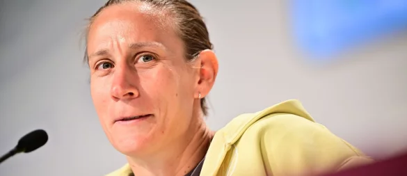 Gute Laune: Ann-Katrin Berger. - © Sebastian Christoph Gollnow/dpa