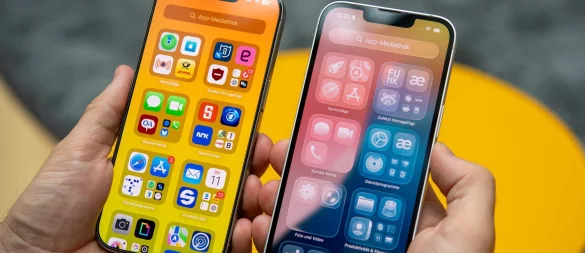 Links «alt», rechts «neu»: iOS 26 arbeitet viel mit Transparenz-Effekten. Wer das nicht mag, kann es in den Bedienungshilfen reduzieren. - © Nico Tapia/dpa-tmn