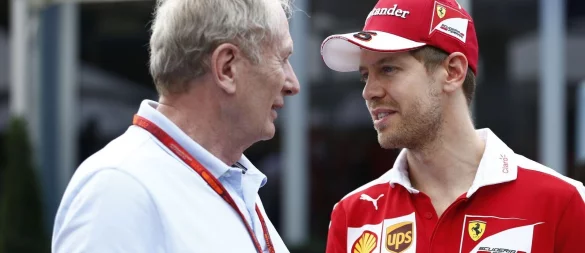 Sebastian Vettel (r) und Helmut Marko verstehen sich noch immer bestens. - © Hasan Bratic/dpa