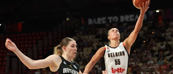 Luisa Geiselsöder und die deutschen Basketballerinnen sind gegen Belgien ohne Chance. - © Virginie Lefour/Belga/dpa