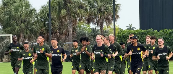 Auf das Achtelfinale bereitete sich Borussia Dortmund noch in Florida vor - © Carsten Lappe/dpa