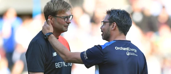 Der ehemalige Liverpool-Trainer Jürgen Klopp wird David Wagner, einst Coach bei Huddersfield Town, nun öfters sehen bei RB Leipzig. - © picture alliance / Dave Howarth/PA Wire/dpa