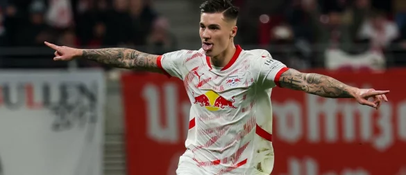 Benjamin Sesko jubelt künftig für Manchester United - © Jan Woitas/dpa